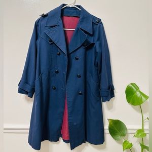 Blue London fog trench coat